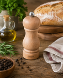 Bisetti Sorrento Natural Beechwood Pepper Mill With Adjustable Grinder,  13 cm / 5.1 Inch - BisettiUSA
