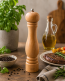Bisetti Sorrento Natural Beechwood Pepper Mill With Adjustable Grinder,  25 cm / 9.8 Inch - BisettiUSA