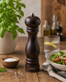 Bisetti Sorrento Walnut Stained Beechwood Pepper Mill With Adjustable Grinder, 7.5 Inch / 19 cm - BisettiUSA
