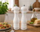Bisetti Sorrento White Lacquered Beechwood Salt Mill with Adjustable Ceramic Grinder, 7.5 Inches (19 cm) | Made in Italy