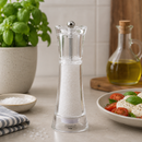 Bisetti Verona Clear Acrylic Salt Mill with Adjustable Ceramic Grinder – 17.5 cm / 6.9 in | Made in Italy