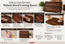 Bisetti Walnut Wood Cutting Board with Sauce Groove & Non-Skid Feet, 27.5 x 19.7 Inches – Made in Italy