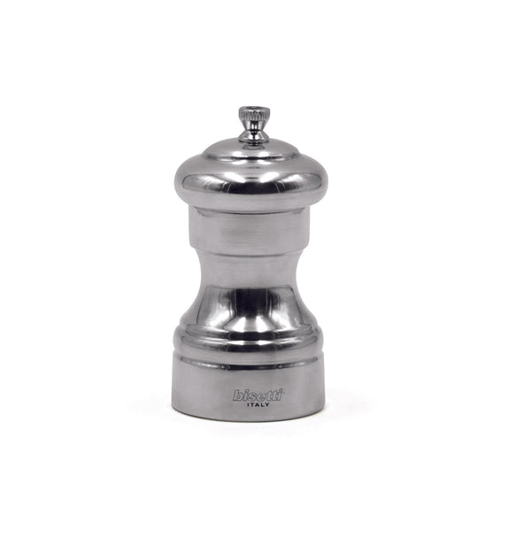 Bisetti Messina Pewter Finish Silver Pepper Mill, 4-Inches - BisettiUSA