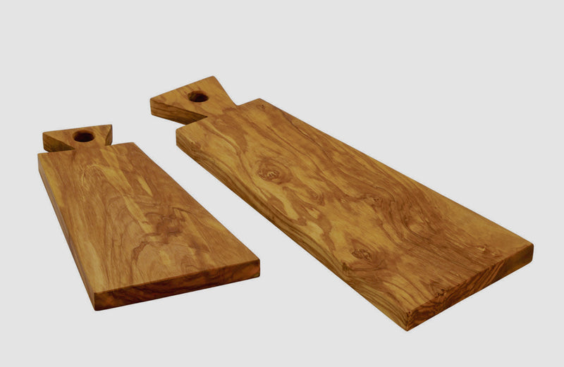 Bisetti Olive Wood Cutting Board With Triangular Handle, 10-1/2 x 5-3/4-Inches - BisettiUSA