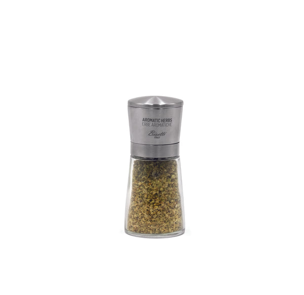 Bisetti La Spezia Glass Bottle Herb Mill, 5 3/4 Inch - BisettiUSA