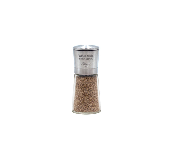 Bisetti La Spezia Glass Bottle Sesame Seed Mill, 5 3/4 Inch - BisettiUSA