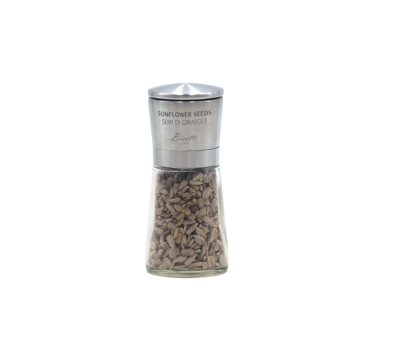 Bisetti La Spezia Glass Bottle Sunflower Seed Mill, 5 3/4 Inch - BisettiUSA