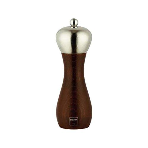 Bisetti Rimini Walnut Wood and Stainless Steel Pepper Mills, 7.1-Inches - BisettiUSA