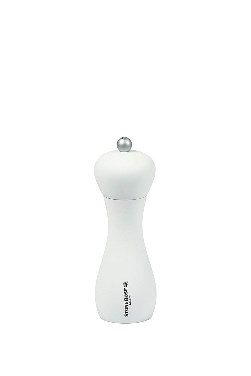 Bisetti Rimini Soft Touch Salt Mill with White Finish, 7.1 Inches - BisettiUSA