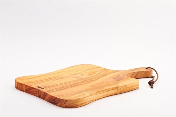 Bisetti Olive Wood Rustic Cutting Board With Handle, 16-1/8 x 9-13/16-Inches - BisettiUSA