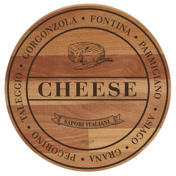 Bisetti Beechwood Cutting Board "Cheese", 11-13/16 x 3/4-Inches - BisettiUSA