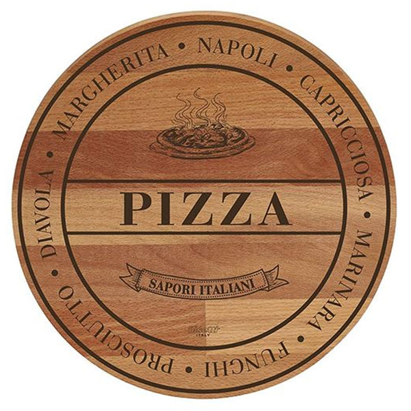 Bisetti Beechwood Cutting Board "Pizza", 11-13/16 x 3/4-Inches - BisettiUSA