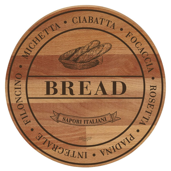 Bisetti Beechwood Cutting Board "Bread", 11-13/16 x 3/4-Inches - BisettiUSA
