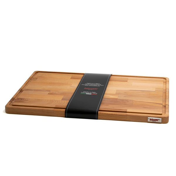 Bisetti Beechwood Cutting Board with Sauce Groove, 19-11/16 x 13-3/4-Inches - BisettiUSA