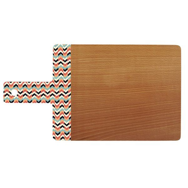 Bisetti Fantasia Beechwood Cutting Board With Partial Optical Decoration, 16-1/2 x 9-1/16-Inches - BisettiUSA
