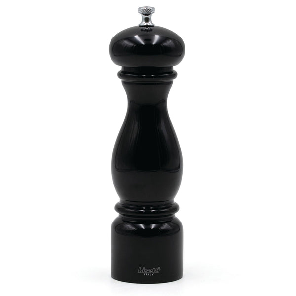 Bisetti Firenze Black Lacquered Beechwood Salt Mill, 8-11/16-Inches - BisettiUSA