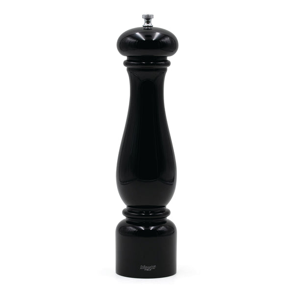 Bisetti Firenze Black Lacquered Beechwood Salt Mill, 12-5/8-Inches - BisettiUSA