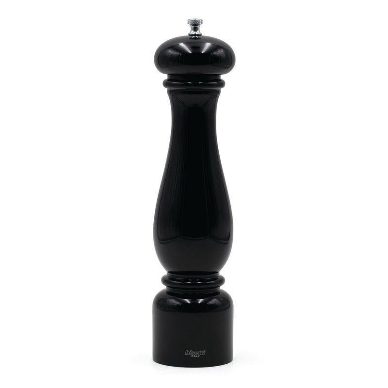 Bisetti Firenze Black Lacquered Beechwood Pepper Mill, 12-5/8-Inches - BisettiUSA