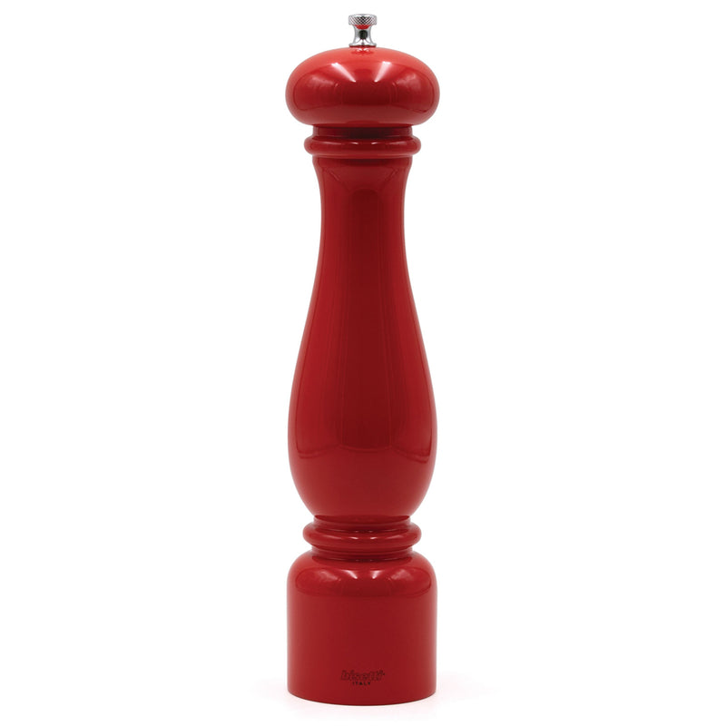 Bisetti Firenze Red Lacquered Beechwood Pepper Mill, 12-5/8-Inches - BisettiUSA
