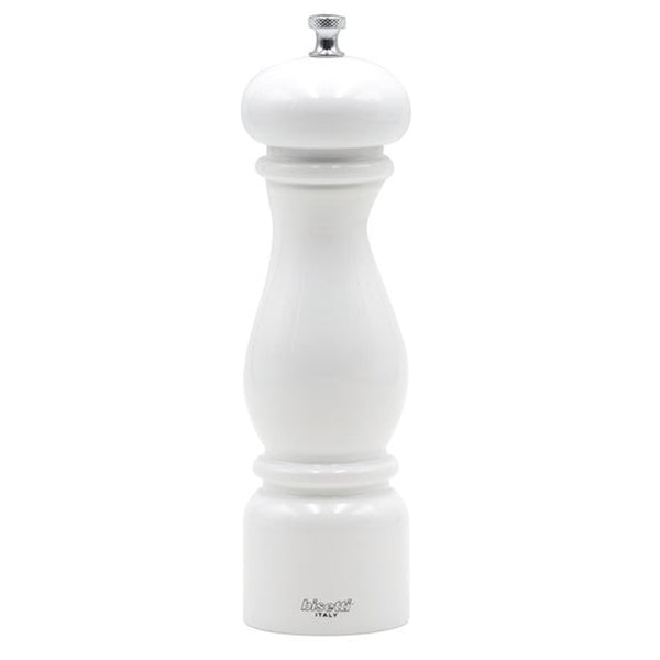 Bisetti Firenze White Lacquered Beechwood Pepper Mill, 8-11/16-Inches - BisettiUSA