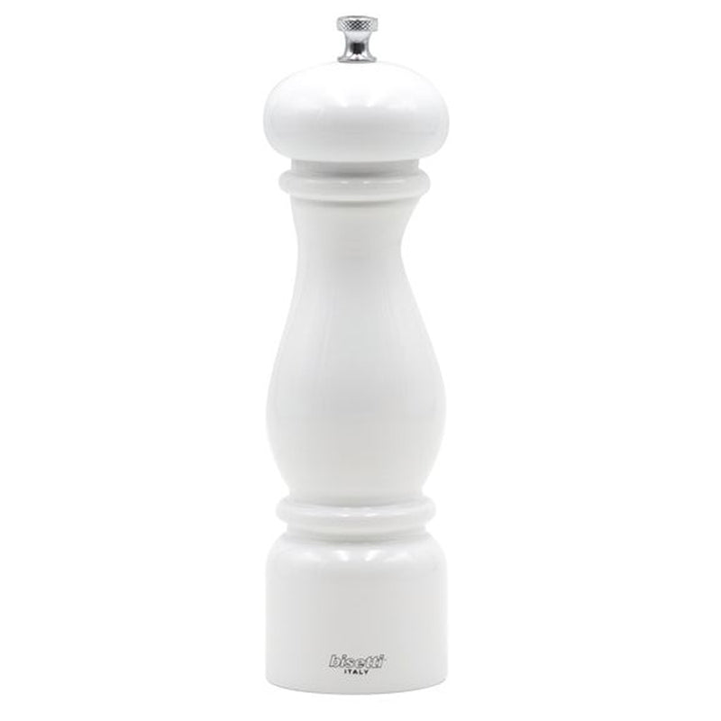 Bisetti Firenze White Lacquered Beechwood Pepper Mill, 8-11/16-Inches - BisettiUSA