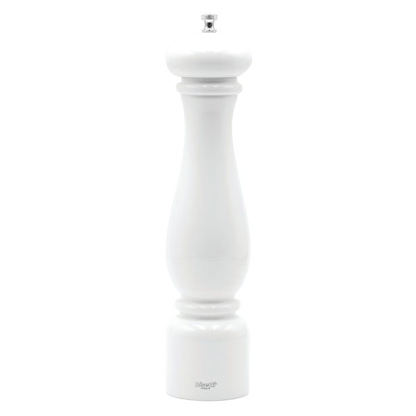 Bisetti Firenze White Lacquered Beechwood Salt Mill, 12-5/8-Inches - BisettiUSA