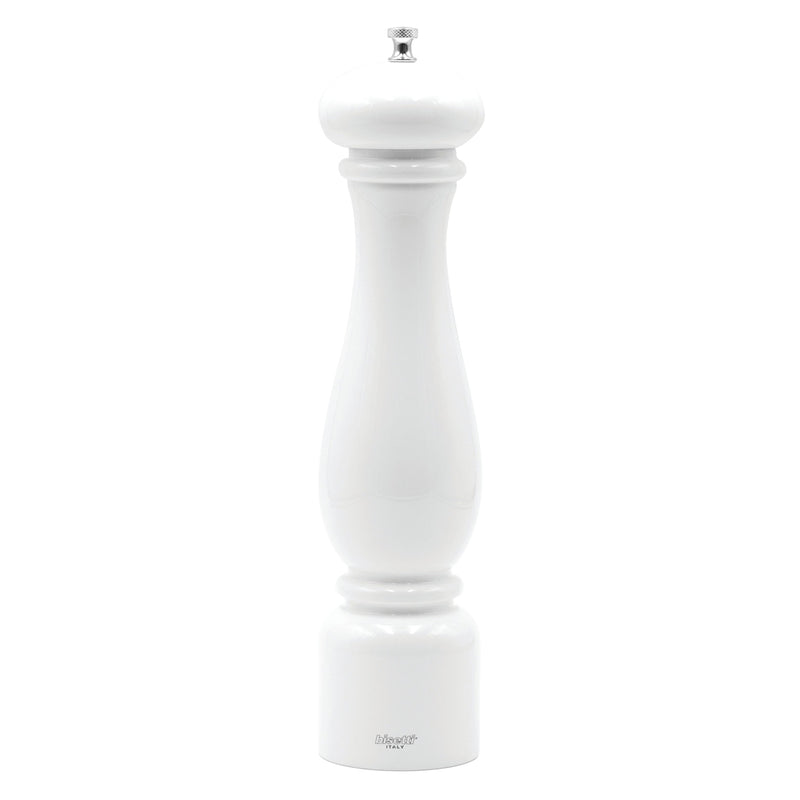 Bisetti Firenze White Lacquered Beechwood Pepper Mill, 12-5/8-Inches - BisettiUSA