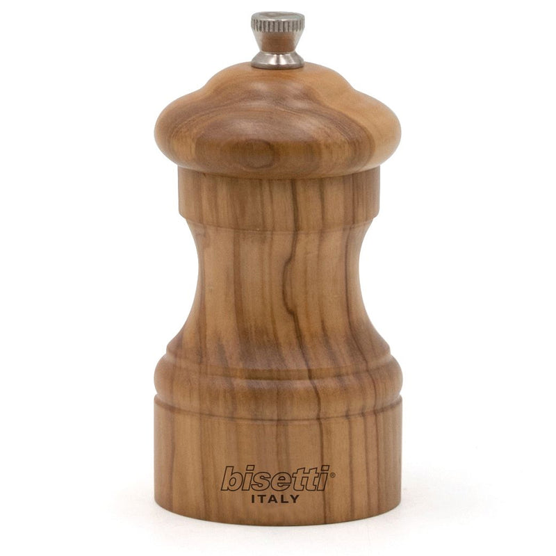 Bisetti Imperia Olive Wood Pepper Mill, 3-15/16-Inches - BisettiUSA