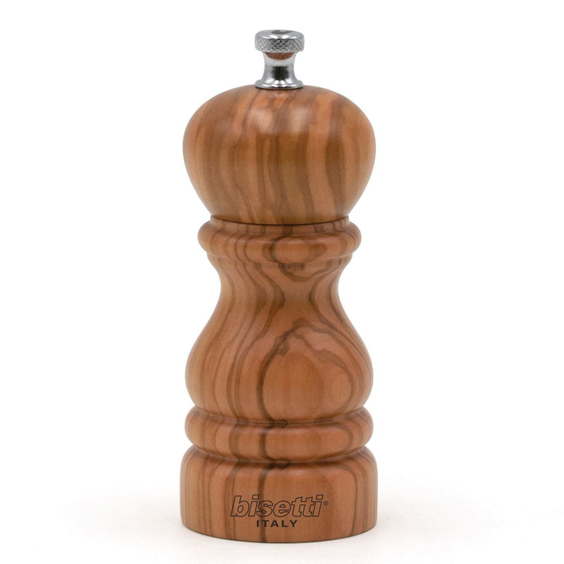 Bisetti Imperia Olive Wood Salt Mill, 5-2/16-Inches - BisettiUSA