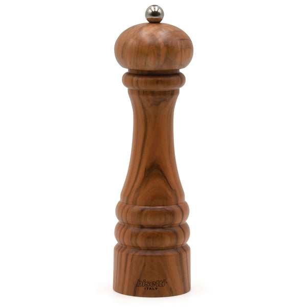 Bisetti Imperia Olive Wood Pepper Mill, 8-7/8-Inches - BisettiUSA