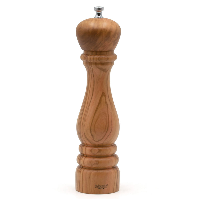 Bisetti Imperia Olive Wood Pepper Mill, 9-7/8-Inches - BisettiUSA