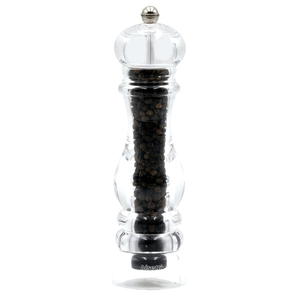 Bisetti Milano Acrylic Pepper Mill, 8-5/8-Inches - BisettiUSA