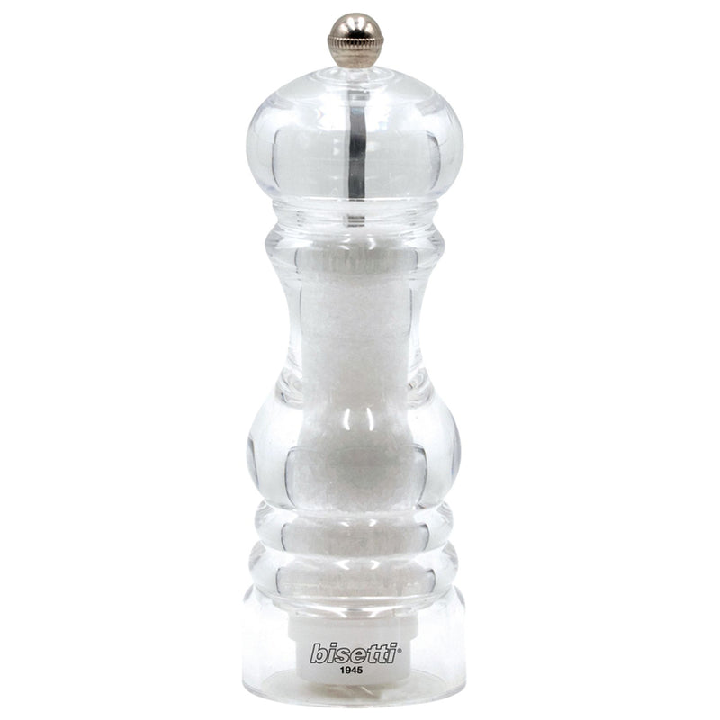 Bisetti Milano Acrylic Salt Mill, 6-7/8-Inches - BisettiUSA