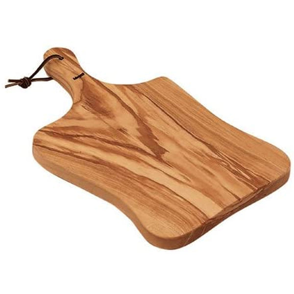 Bisetti Olive Wood Rustic Cutting Board With Handle, 16-1/8 x 9-13/16-Inches - BisettiUSA