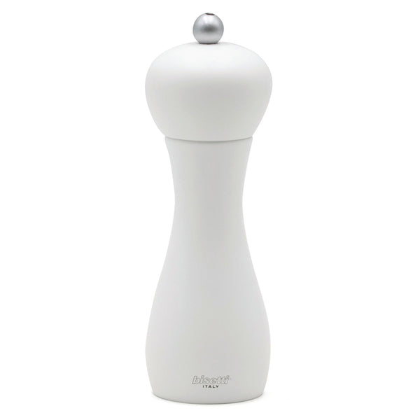 Bisetti Rimini White Stained Beechwood Pepper Mill, 7-1/16-Inches - BisettiUSA