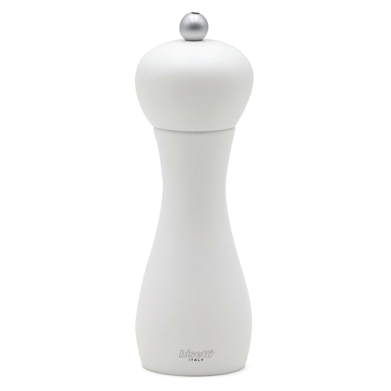 Bisetti Rimini White Stained Beechwood Pepper Mill, 7-1/16-Inches - BisettiUSA