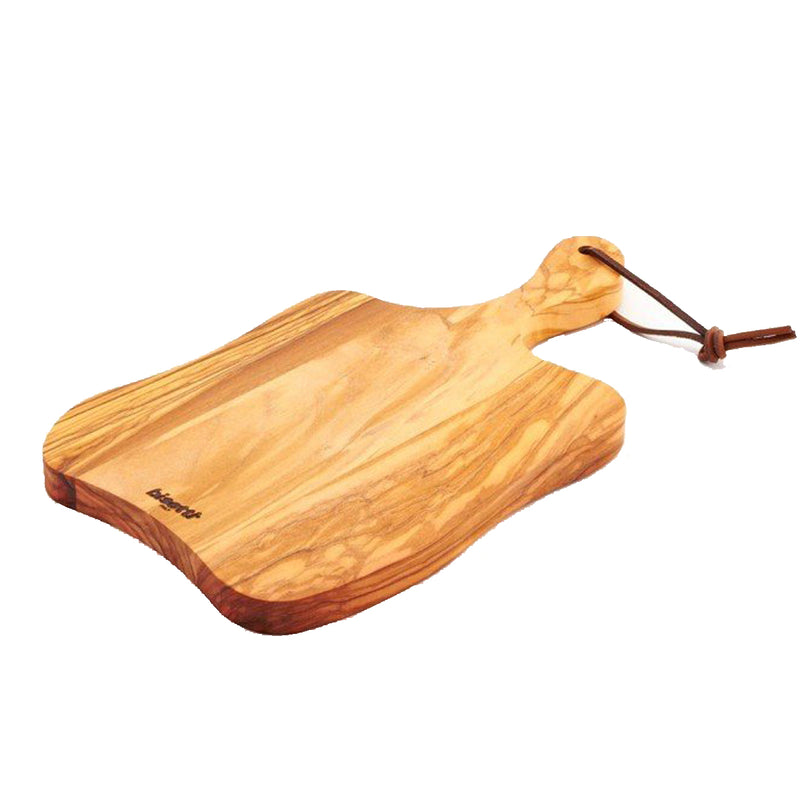 Bisetti Olive Wood Rustic Cutting Board With Handle, 13-3/8 x 7-1/2-Inches - BisettiUSA