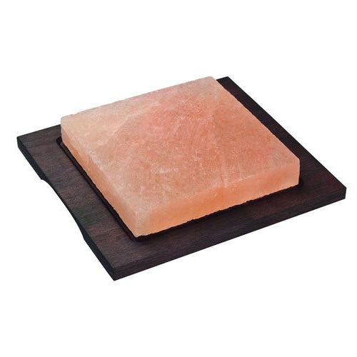 Bisetti Square Salt Stone With Wenge Wood Base, 7-7/8 x 7-7/8-Inches - BisettiUSA