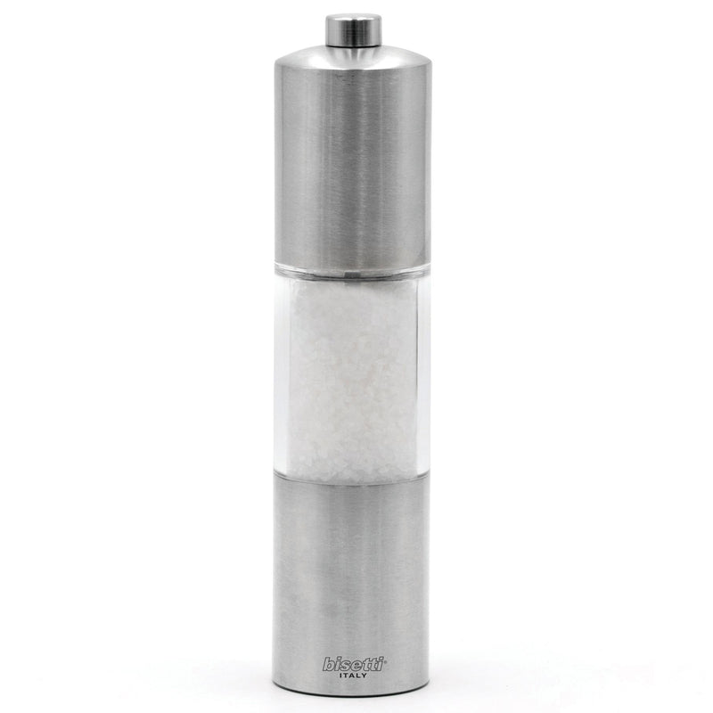 Bisetti Terni Acrylic & Stainless Steel Salt Mill, 7-1/2-Inches - BisettiUSA