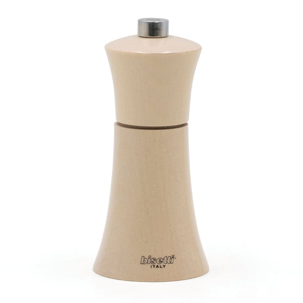 Bisetti Verona White Lacquered Wood Salt Mill, 5-1/8-Inches - BisettiUSA