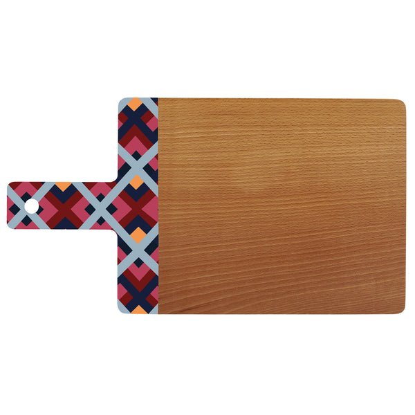 Bisetti Fantasia Beechwood Cutting Board With Partial Optical Decoration, 16-1/2 x 9-1/16-Inches - BisettiUSA