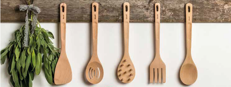 Bisetti Essential Wooden 3-Piece Kitchen Tools Set - BisettiUSA